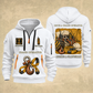 Crane Operator Trade For Life Quarter-Zip Hoodie in White, full authentic front and back views with matching crane operator tools and equipment artwork, original sample name/year, niche-specific ONCE A headline and original ALWAYS A CRAFTSMAN footer.
