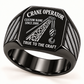 Crane Operator True to the Craft Signet Ring – Black with CUSTOM NAME and SINCE 2000