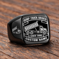 Black-finish Dump Truck Driver Black Face Badge ring with high-sided tipping-bed truck artwork, matching shoulder truck, and illustrated CUSTOM NAME and SINCE 2000 text