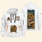 Dump Truck Driver Daily Groundwork Quarter-Zip Hoodie in White, complete front and back views