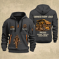 Dump Truck Driver Earned Every Load Quarter-Zip Hoodie in Gray, full authentic front and back views with matching dump truck driver tools and equipment artwork, original sample name/year and Earned Every slogan.