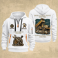 Dump Truck Driver Proud of the Trade Quarter-Zip Hoodie in White, full authentic front and back views with matching dump truck driver tools and equipment artwork, original sample name/year and once-and-always trade motto.