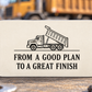 Reverse of the Dump Truck Driver First Load Aluminum Wallet Card, showing the complete fixed printed artwork and slim aluminum rim.