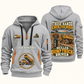 Dump Truck Driver Hands That Power Quarter-Zip Hoodie in Light Grey, authentic overlapping front and back views with dump truck driver artwork and source sample name/year lettering.