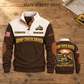 Dump Truck Driver Main Street Haul Sports Sweatshirt in Brown, source-faithful front and back views on a warm wooden workbench, with MAIN STREET HAUL headline.
