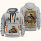 Dump Truck Driver Old School Know-How quarter-zip hoodie in Light Grey, front and back, fixed sample name and year artwork