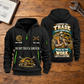 Dump Truck Driver Pride in the Trade Quarter-Zip Hoodie in Black, full front and back views on a dump truck driver workbench.