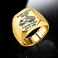 Gold Dump Truck Driver Signature Crest ring with tipping dump-truck engraving, plain shoulders and sample CUSTOM NAME and SINCE 2000 text
