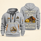 Dump Truck Driver Skills Stay With You Quarter-Zip Hoodie in Light Grey, full authentic front and back views with matching dump truck driver tools and equipment artwork, original sample name/year and Skills Stay With You slogan.