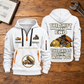 Dump Truck Driver Skills Stay With You Quarter-Zip Hoodie in White, full authentic front and back views with matching dump truck driver tools and equipment artwork, original sample name/year and Skills Stay With You slogan. On a dump truck driver workbench.