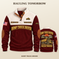 Dump Truck Driver Hauling Tomorrow Sports Sweatshirt in Jujube Red, source-supported front and back studio composition