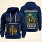 Ironworker Built For The Everyday Quarter-Zip Hoodie in Navy, full authentic front and back views with matching ironworker tools and equipment artwork, original sample name/year and Built For The Everyday planning theme.