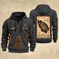 Ironworker Blueprint Quarter-Zip Hoodie in Gray, authentic overlapping front and back views with ironworker artwork and source sample name/year lettering.