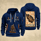 Ironworker Blueprint Quarter-Zip Hoodie in Navy, authentic overlapping front and back views with ironworker artwork and source sample name/year lettering.