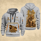 Ironworker Copper Craft Quarter-Zip Hoodie in Light Grey, full authentic front and back views with matching ironworker tools and equipment artwork, original sample name/year and Copper Craft planning theme.