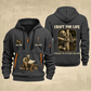 Ironworker Craft For Life Quarter-Zip Hoodie in Gray, full authentic front and back views with matching ironworker tools and equipment artwork, original sample name/year and Craft For Life slogan.
