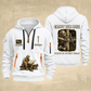 Ironworker Craft For Life Quarter-Zip Hoodie in White, full authentic front and back views with matching ironworker tools and equipment artwork, original sample name/year and Craft For Life slogan.