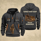 Ironworker Earned Every Beam Quarter-Zip Hoodie in Gray, full authentic front and back views with matching ironworker tools and equipment artwork, original sample name/year and Earned Every slogan.