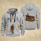 Ironworker Earned Every Beam Quarter-Zip Hoodie in Light Grey, full authentic front and back views with matching ironworker tools and equipment artwork, original sample name/year and Earned Every slogan.