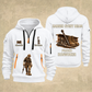 Ironworker Earned Every Beam Quarter-Zip Hoodie in White, full authentic front and back views with matching ironworker tools and equipment artwork, original sample name/year and Earned Every slogan.