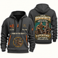 Ironworker Experience Keeps Working Quarter-Zip Hoodie in Gray, authentic overlapping front and back views with ironworker artwork and source sample name/year lettering.