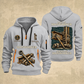 Ironworker Proud of the Trade Quarter-Zip Hoodie in Light Grey, full authentic front and back views with matching ironworker tools and equipment artwork, original sample name/year and once-and-always trade motto.