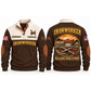 Ironworker Main Street Steel Sports Sweatshirt in Brown, front and back garment views with steel I-beam, spud wrench and connecting pin, nostalgic Main Street town illustration, BUILDING MAIN STREET lettering and source sample YOUR NAME and SINCE 2000 text.