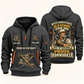Ironworker Old School Know-How quarter-zip hoodie in Gray, front and back, fixed sample name and year artwork