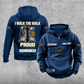 Ironworker Proud Walk Vintage Hoodie, Dark Blue.