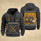 Ironworker Trade For Life Quarter-Zip Hoodie in Gray, full authentic front and back views with matching ironworker tools and equipment artwork, original sample name/year, niche-specific ONCE A headline and original ALWAYS A CRAFTSMAN footer.