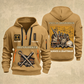Ironworker Trade For Life Quarter-Zip Hoodie in Khaki, full authentic front and back views with matching ironworker tools and equipment artwork, original sample name/year, niche-specific ONCE A headline and original ALWAYS A CRAFTSMAN footer.