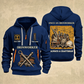 Ironworker Trade For Life Quarter-Zip Hoodie in Navy, full authentic front and back views with matching ironworker tools and equipment artwork, original sample name/year, niche-specific ONCE A headline and original ALWAYS A CRAFTSMAN footer.
