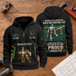 Sprinkler Fitter Built For The Everyday Quarter-Zip Hoodie in Black, full authentic front and back views with matching sprinkler fitter tools and equipment artwork, original sample name/year and Built For The Everyday planning theme. On a sprinkler fitter workbench.