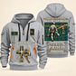 Sprinkler Fitter Built For The Everyday Quarter-Zip Hoodie in Light Grey, full authentic front and back views with matching sprinkler fitter tools and equipment artwork, original sample name/year and Built For The Everyday planning theme.