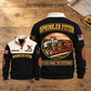 Sprinkler Fitter Fitted With Care Sports Sweatshirt in Black, source-faithful front and back views on a warm wooden workbench, with FITTED WITH CARE headline.