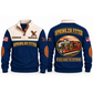 Sprinkler Fitter Fitted With Care Sports Sweatshirt in Navy, front and back garment views with threaded pipe fittings, grooved coupling, fire sprinkler heads, pipe wrench and ruler, carefully arranged trade details, DETAILS MAKE THE DIFFERENCE lettering and source sample YOUR NAME and SINCE 2000 text.