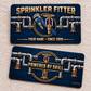 Sprinkler Fitter Craft Camo Aluminum Wallet Card – product view with CUSTOM NAME and SINCE 2000