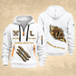 Sprinkler Fitter Flow of Craft Quarter-Zip Hoodie in White, full authentic front and back views with matching sprinkler fitter tools and equipment artwork, original sample name/year and curved gold occupation lettering.