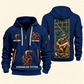 Sprinkler Fitter Daily Groundwork Quarter-Zip Hoodie in Navy, complete front and back views