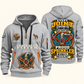 Sprinkler Fitter Every Joint Counts Quarter-Zip Hoodie in Light Grey, authentic overlapping front and back views with sprinkler fitter artwork and source sample name/year lettering.
