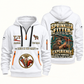 Sprinkler Fitter Experience Keeps Working Quarter-Zip Hoodie in White, authentic overlapping front and back views with sprinkler fitter artwork and source sample name/year lettering.