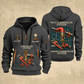 Sprinkler Fitter Proud of the Trade Quarter-Zip Hoodie in Gray, full authentic front and back views with matching sprinkler fitter tools and equipment artwork, original sample name/year and once-and-always trade motto.