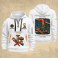 Sprinkler Fitter Proud of the Trade Quarter-Zip Hoodie in White, full authentic front and back views with matching sprinkler fitter tools and equipment artwork, original sample name/year and once-and-always trade motto.