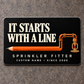 Sprinkler Fitter First Line Aluminum Wallet Card – product view with CUSTOM NAME and SINCE 2000