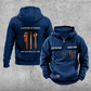Sprinkler Fitter Lifetime of Making Vintage Hoodie — Dark Blue; faithful original Vintage Hoodie front and back artwork; CUSTOM NAME and SINCE 2000 on front chest.