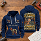 Sprinkler Fitter Old School Know-How quarter-zip hoodie in Navy, front and back, fixed sample name and year artwork