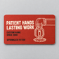 Sprinkler Fitter Patient Hands Aluminum Wallet Card – product view with CUSTOM NAME and SINCE 2000