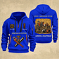 Sprinkler Fitter Trade For Life Quarter-Zip Hoodie in Blue, full authentic front and back views with matching sprinkler fitter tools and equipment artwork, original sample name/year, niche-specific ONCE A headline and original ALWAYS A CRAFTSMAN footer.
