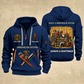 Sprinkler Fitter Trade For Life Quarter-Zip Hoodie in Navy, full authentic front and back views with matching sprinkler fitter tools and equipment artwork, original sample name/year, niche-specific ONCE A headline and original ALWAYS A CRAFTSMAN footer.