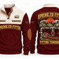 Sprinkler Fitter Fitting Tomorrow Sports Sweatshirt in Jujube Red, front and back views with occupation artwork and original sample YOUR NAME and SINCE 2000 text
